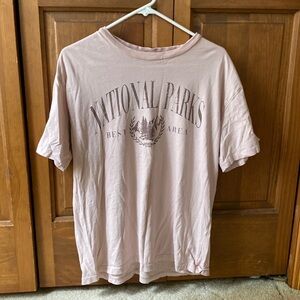 Garage women size extra small/ small graphic t-shirt  color blush